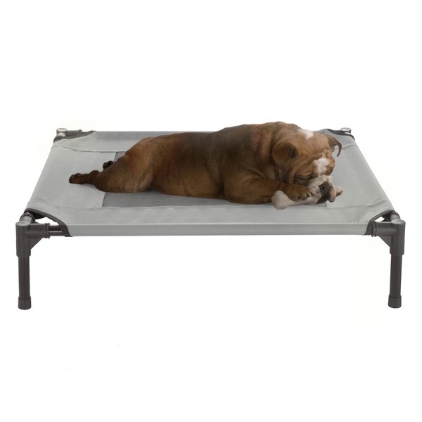 Pet Adobe Elevated Portable Pet Bed Cot-Style 30”x24”x7” for Dogs and Small Pets | Indoor/Outdoor (Gray) 302425FGG